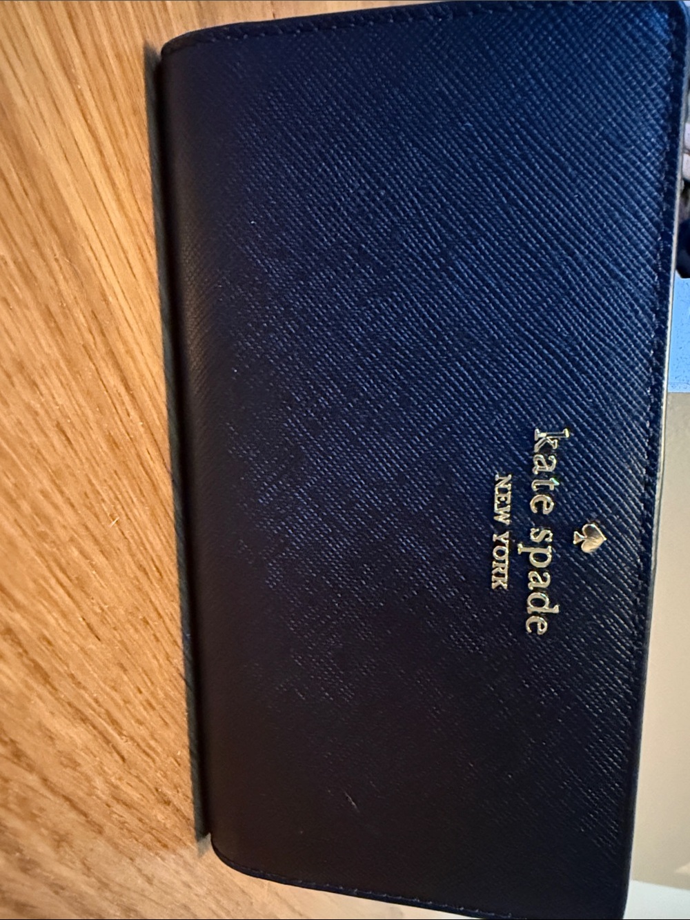 kate spade Saffiano Leather Continental Wallet with Gold Logo